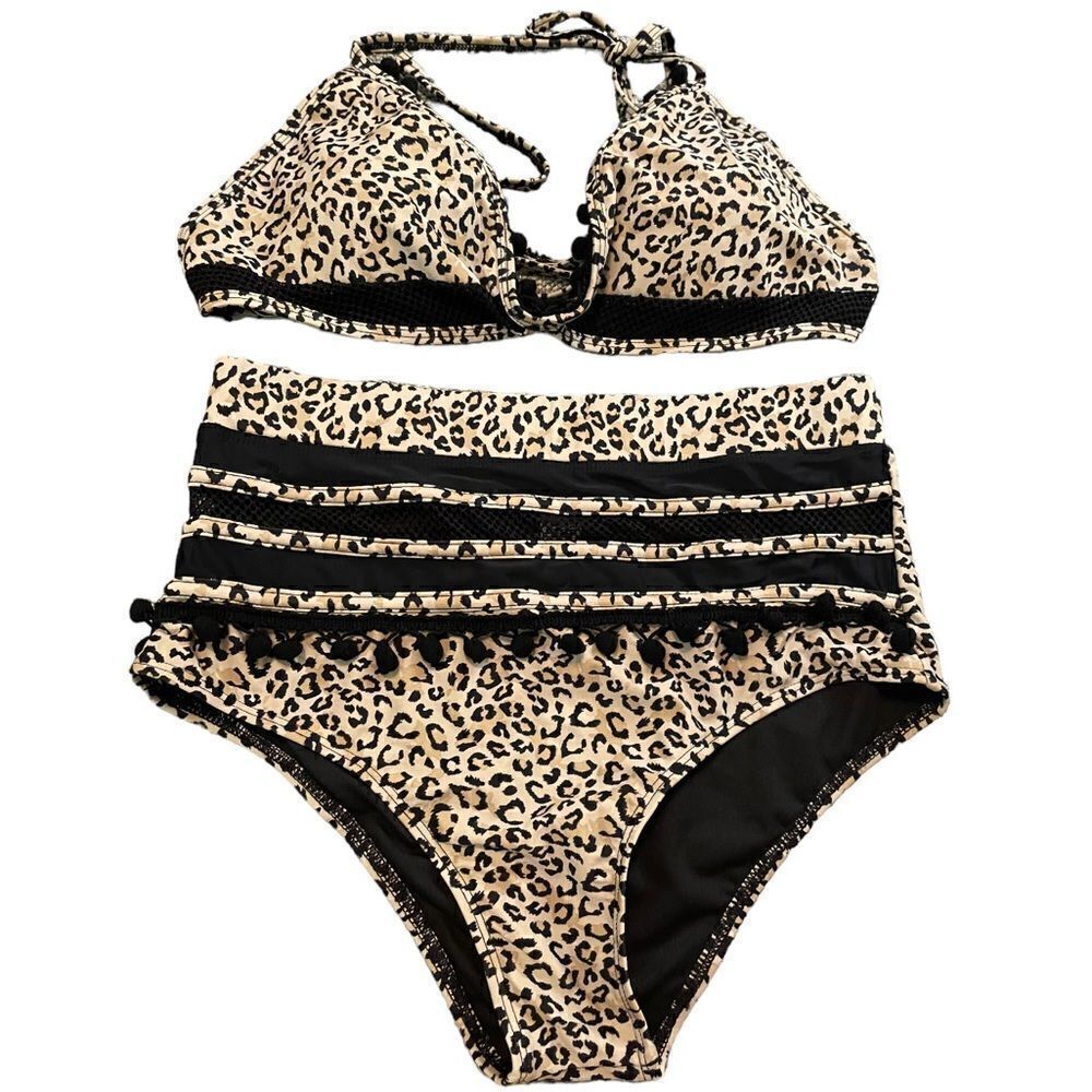 New Leopard Print High Waisted Bikini, Medium